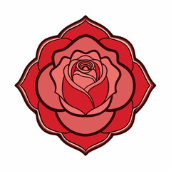 Rose flower logo frame, silhouette, white background