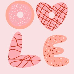 decorative cute little heart signs