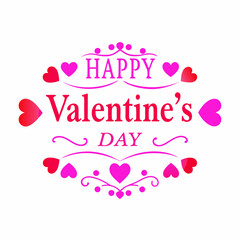 Fototapeta premium Happy Valentine Day Vector Illustration