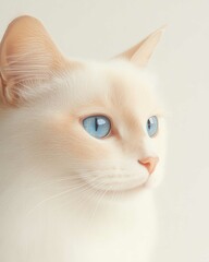 Portrait of a Ragdoll Cat with Striking Blue Eyes and Soft Fluffy Coat, Perfect for Cat Lovers and Feline Enthusiasts


