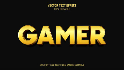 Gold gamer 3d style editable text effect