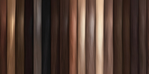 Obraz premium Shiny hair color palette in brown tones, suitable for haircare, salon, and coloring themes. 4k image