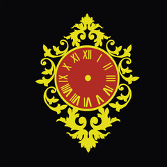 Fototapeta premium Ornamental Floral Design A classic black and white floral design element featuring elegant, curved leaves and intricate detailing. Perfect for use in decorative borders, logos