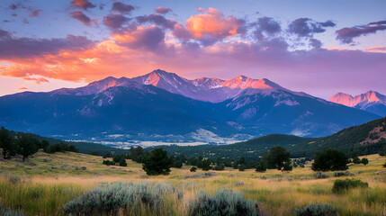 Obraz premium Breathtaking sunset over the Rocky Mountains in Colorado