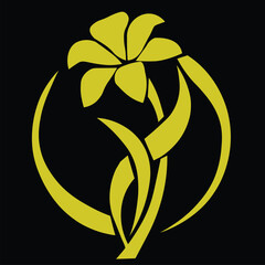 Ornamental Floral Design A classic black and white floral design element featuring elegant, curved leaves and intricate detailing. Perfect for use in decorative borders, logos