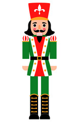 Festive Red and Green Nutcracker Illustration