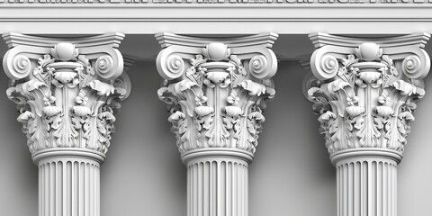 Obraz premium elaborate details on elaborate Corinthian columns, Generative AI.