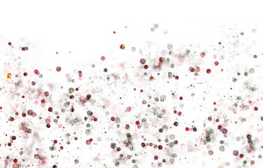 glänzende Punkte Teilchen rot grün silber