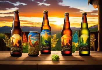 explore bold craft beer bottles featuring unique label designs that captivate excite eye their vivid colors intricate artwork, graphics, packaging, branding