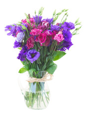 bouquet  of  violet and mauve eustoma flowers