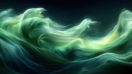 Obraz premium Abstract Green Waves Illustration