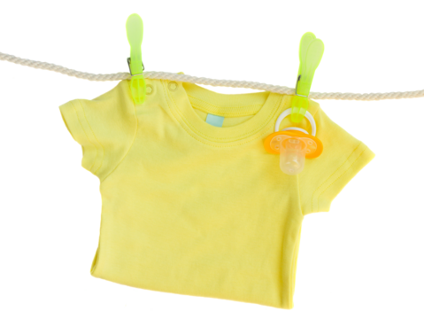 baby clothes hanging on rope