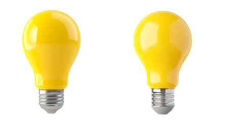 Vibrant yellow bulb in a minimalistic style, suitable for icons related to ideas, inspiration, and light