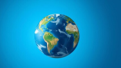 Fototapeta premium Global health symbol in the form of a stylized globe icon, set against a vibrant blue backdrop, healthcare, earth