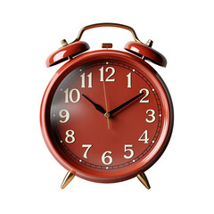 Red Alarm Clock Isolated On Transparent Background	