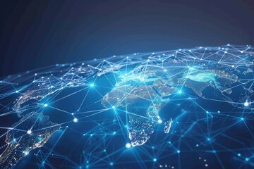 Fototapeta premium Glowing Global Network: A Visually Stunning Depiction of Worldwide Connectivity