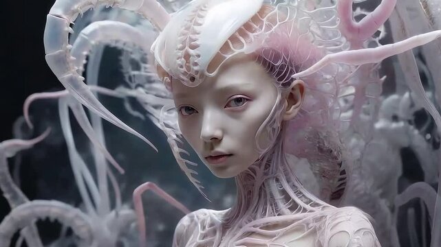 portrait of a fantasy woman with tentacles
