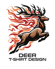 Deer Vector T Shirt Design