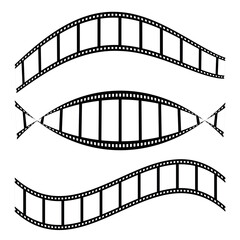 vector film strip. 3d film roll set. Film strip set vector image. set of film icons