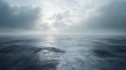 Obraz premium Dark Grey Cloudy Sky with Stone Floor Background