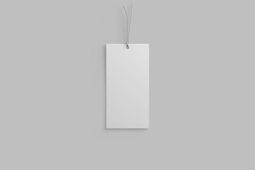 Blank hang tag 3D illustration