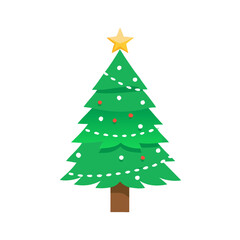 Christmas tree isolated on white, Christmas tree vector icon, Christmas tree illustration