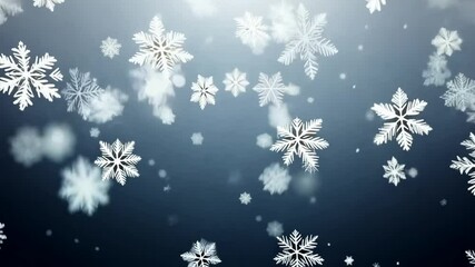Falling Snowflakes on a Dark Background for Christmas Celebration Generative AI