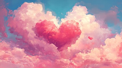 Valentine's Day Love Heart Cloud stock illustration -