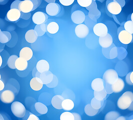 Green bokeh background with blue bokeh effect defocused lights on dark background.generative ai