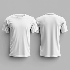 Fototapeta premium Minimalistic white t-shirt mockup showcasing front and back views. AI generated image