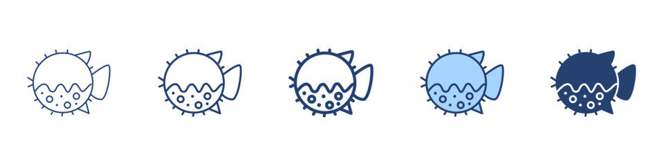 Blowfish icon Symbol set collection