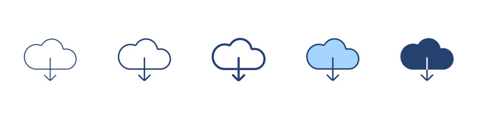 Cloud download icon Symbol set collection