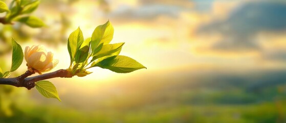 A branch of a tree with a flower on it