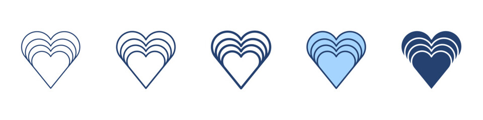 Growing heart icon Symbol set collection