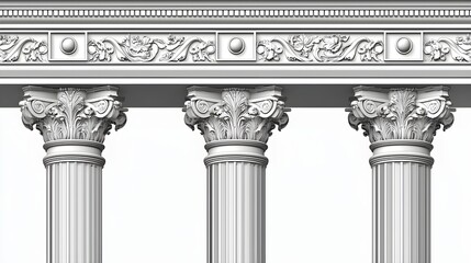 Fototapeta premium Classical Decorative Architecture with Elegant Columns