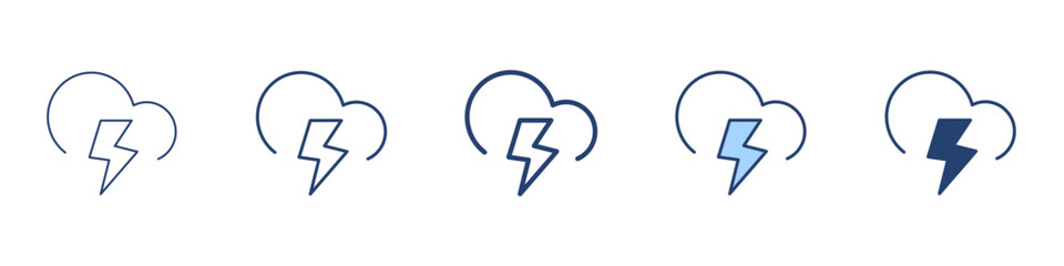 Thunder icon Symbol set collection