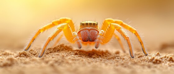 A close up of a jumping spider on the ground
