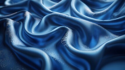 Obraz premium Abstract Blue Satin Fabric Background - Close-up View