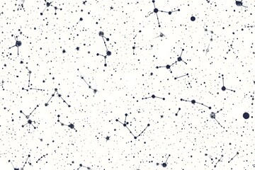 Fototapeta premium Celestial Elegance: Stars and Constellations Pattern on White
