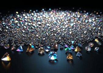 Obraz premium Celestial Dust: Prismatic Diamond Cascade in Opulent Radiance