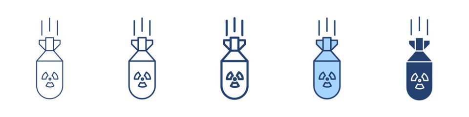 Atom bomb icon Symbol set collection