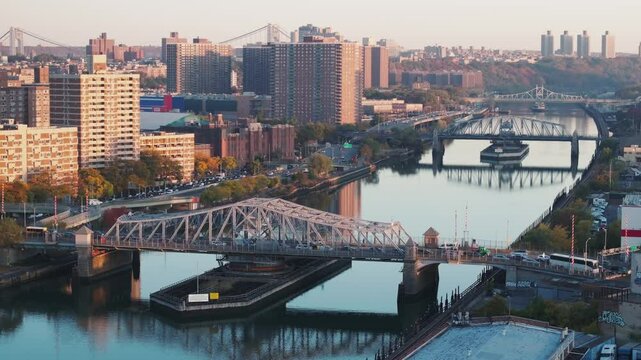 Aerial view of The South Bronx and East Harlem
