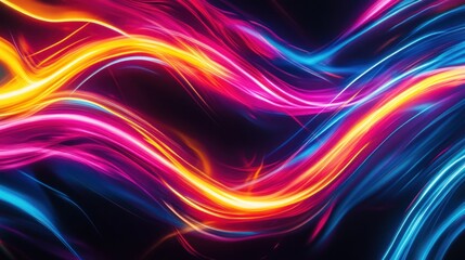 Abstract Swirling Neon Lights
