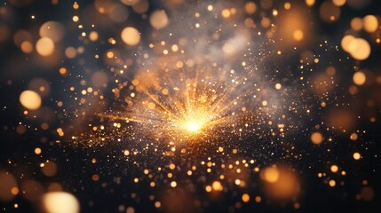 Abstract Sparkling Background with Golden Glimmer