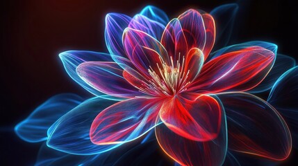 Abstract Neon Flower