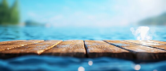 A wooden dock in the middle of a body of water