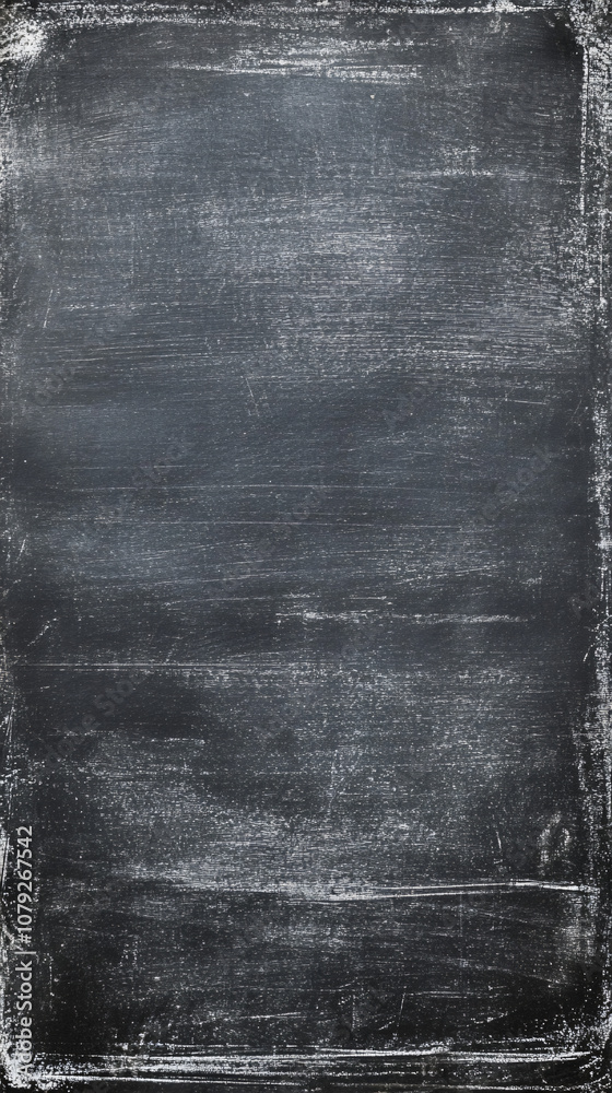 Poster Abstract pattern and hints of prior use and erasure on a dark, textured blackboard covered with chalk dust residue