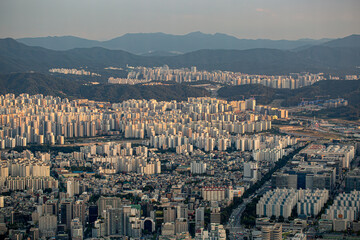 Seoul, South Korea - September 25, 2024: City View of Seoul Korea with High Buildings, Homes,...