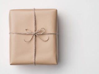 Rustic Brown Gift Wrapped in Paper with Twine