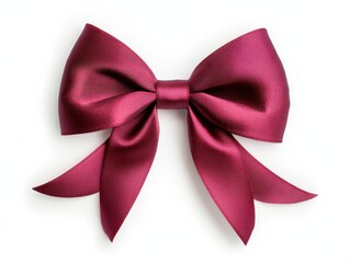 Fototapeta premium Elegant Red Satin Bow with Ribbon Tail